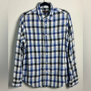 Ben Sherman Blue/Navy check print long sleeve shirt Size Large